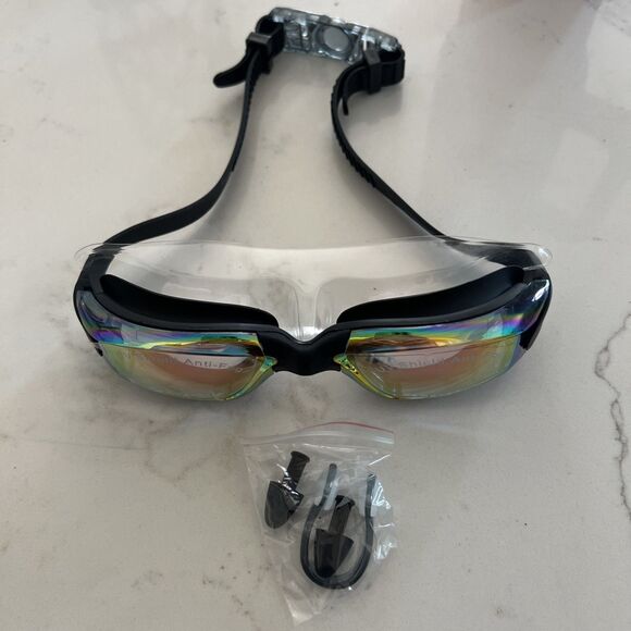 Laconha Swim Goggles Adjustable Anti Leak Anti Fog UV lens Unisex New In Box - Picture 3 of 8